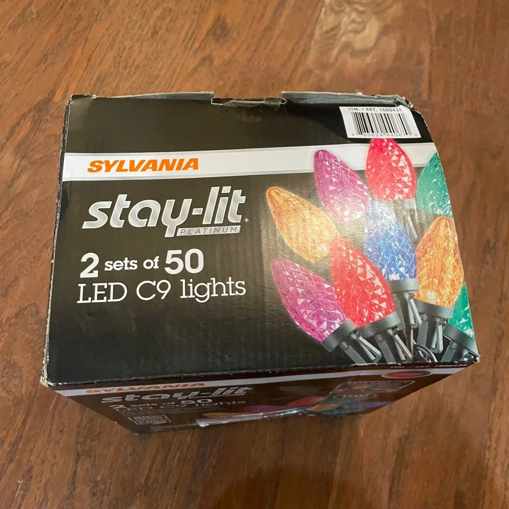 Sylvania LED C9 Lights Unisex Multicolor Stay-Lit Platinum 100 Count 65ft